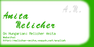 anita melicher business card